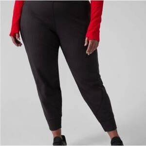 Athleta Rainier Jogger Black Fleece Lined High Rise Stretch 2X